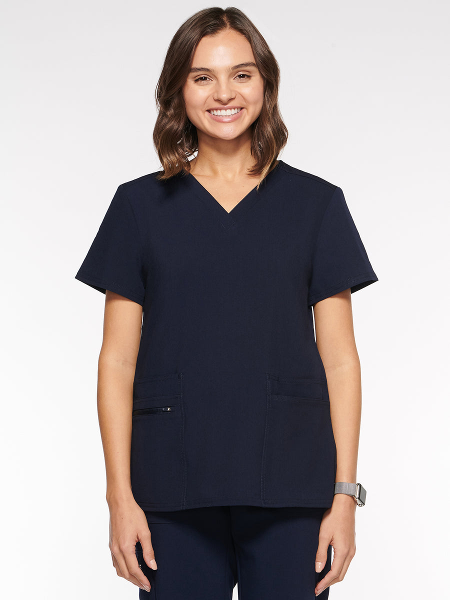 Womens Top Classic V-Neck with 6 Pockets (94001)