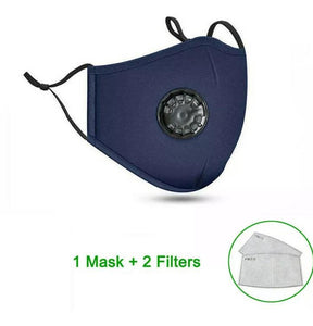 Washable Face Mask Cotton Mask Activated Carbon Filter Respirator Anti-fog PM2.5 with 2 filters (24 Hours Shipping) - A Plus Medical Scrubs