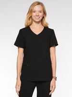 Load image into Gallery viewer, Womens Top Mock Wrap with 6 Pockets (94003) - A Plus Medical Scrubs
