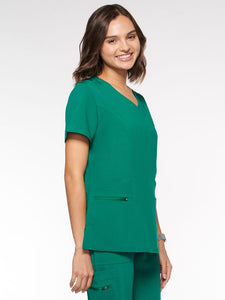 Womens Top Mock Wrap with 6 Pockets (94003) - A Plus Medical Scrubs